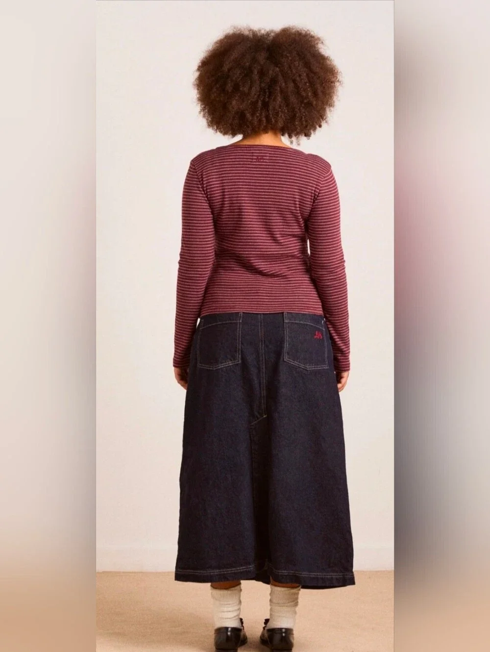Damson Madder Raye Denim Skirt - Dark Indigo EU Size 20 / US 16 ( See Meas) - Picture 2 of 10
